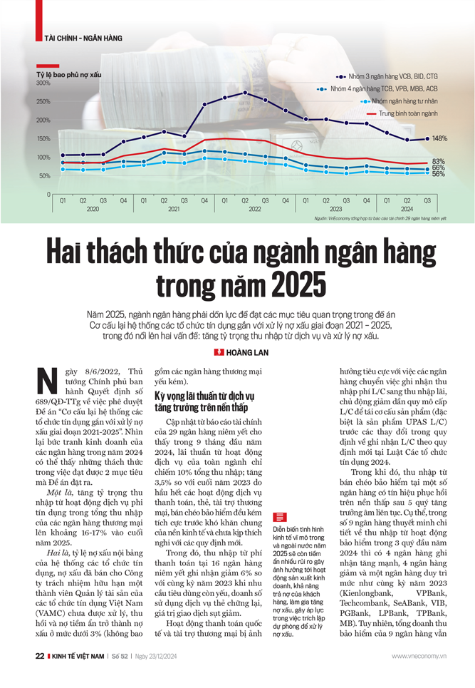 Hai thách thức của ngành ngân hàng trong năm 2025 - Ảnh 2