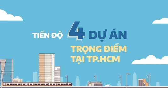 [Infographic] Tiến độ 4 dự án trọng điểm tại TP.HCM